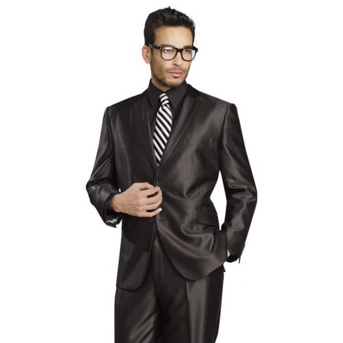 E. J. Samuel Black Solid Slim Fit Suit HYL11